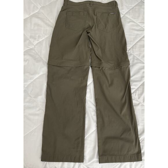 Eddie Bauer Convertible Tech Pants Mens 32x30 Green Nylon Spandex Outdoor Hiking - Picture 5 of 15